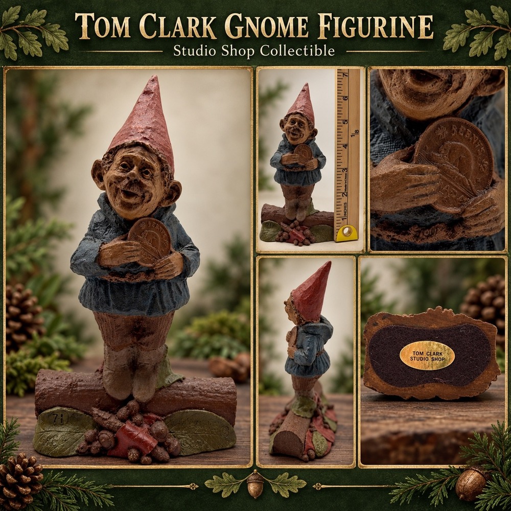 SIGNED Tom Clark Gnome Figurine Meenie 1984 Studio Shop Collectible 6.5 Inch